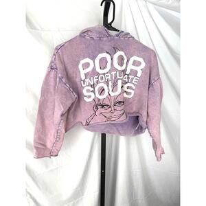 Disney Ursula Purple Cropped Hoodie with 'Poor Unfortunate Souls' Graphic